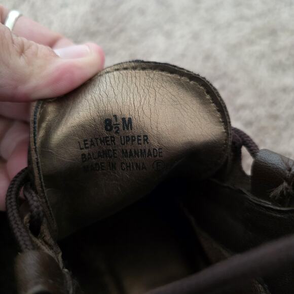 Vintage Brown Leather Ankle Booties Womens 8.5 Witchy Hobbit Boho Lace Up - Picture 8 of 9